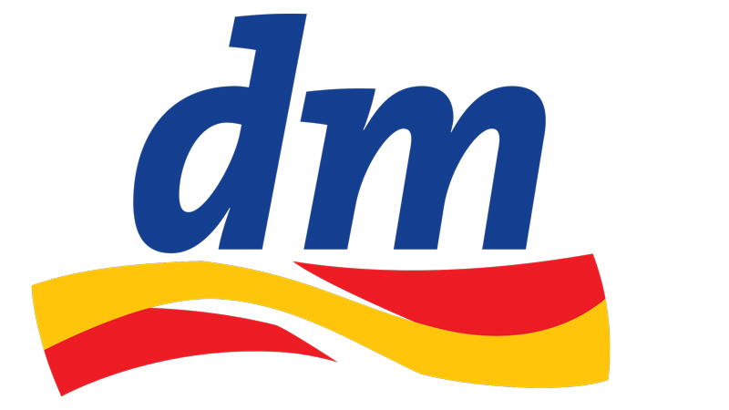 Logo dm-drogerie markt, da offizieller o.b.® Händler. Tampons hier erhältlich.